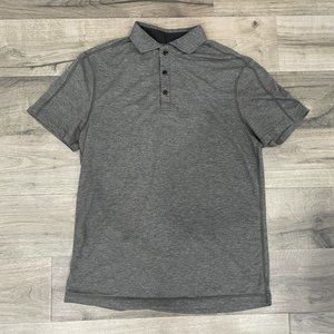 Lululemon Evolution Polo Golf Shirt Mens Medium M Heathered Gray Short Sleeve
